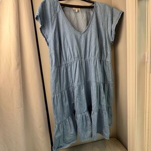 Women’s Derek Heart Lightweight Cotton Denim Tiered Mini Dress – Size 3X